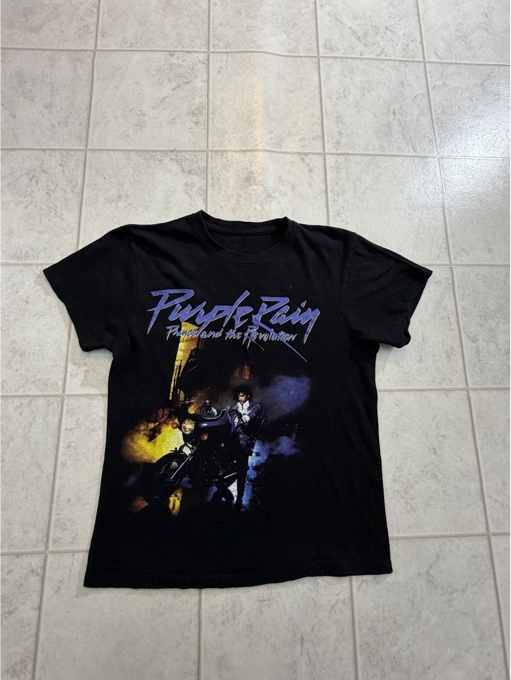 Prince Purple Rain black graphic T shirt